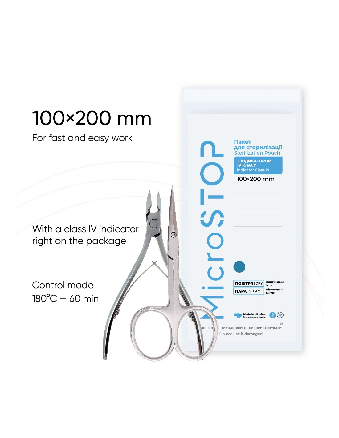 Bolsas para esterilización MICROSTOP 100x200 (100 uds) - Imagen 2