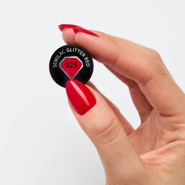025 Esmalte semipermanente Semilac Glitter Red 7ml