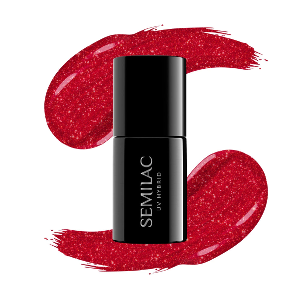 025 Esmalte semipermanente Semilac Glitter Red 7ml