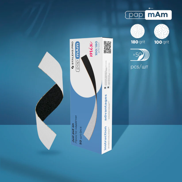 Limas desechables de doble cara Staleks Pro pApmAm Mix Expert. Recta 20mm (50 unid.)